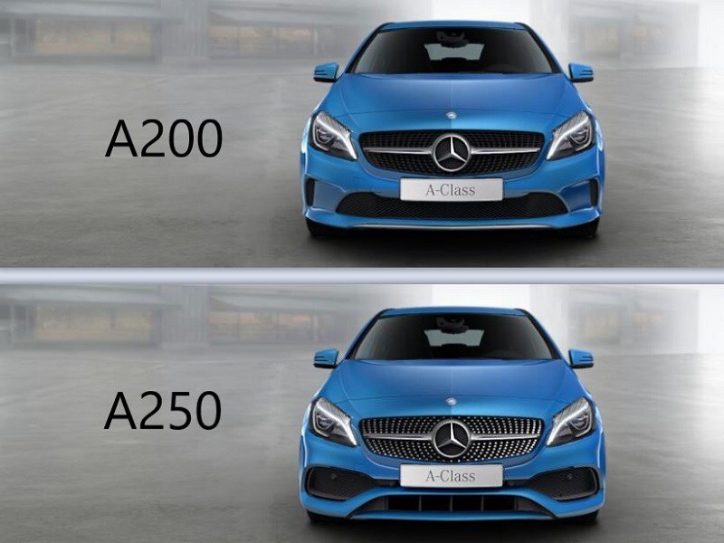 So sánh 2 dòng xe Mercedes A200 và A250