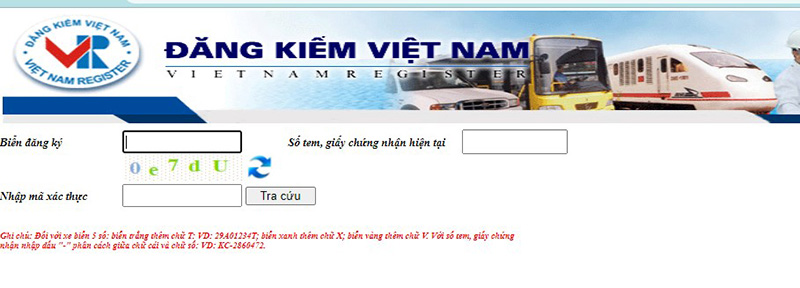 Người dùng có thể check biển số xe qua web của Cục Đăng kiểm